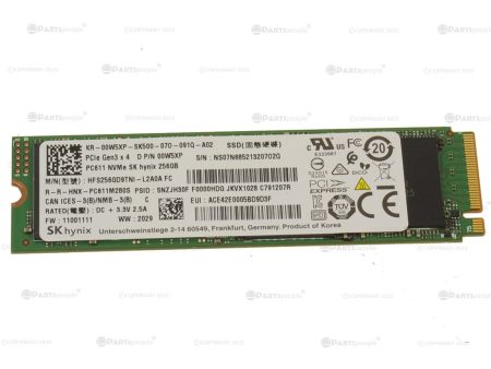 Used SK Hynix 256GB NVMe PCIE SSD Hard Drive M.2 2280 Card 256GB PC611 0W5XP For Sale