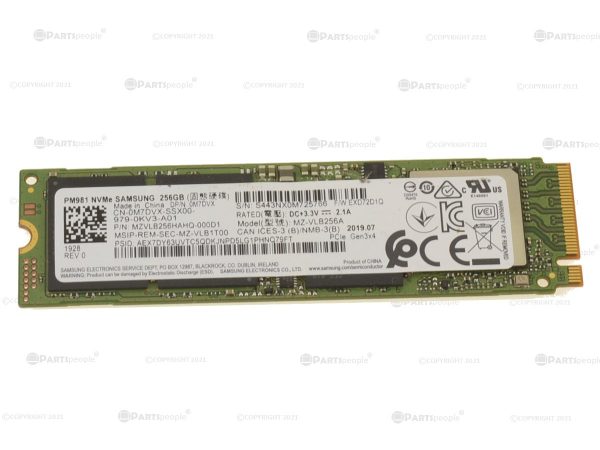 Used Samsung 256GB NVMe PCIE SSD Hard Drive M.2 2280 Card 256GB PM981 M7DVX For Discount