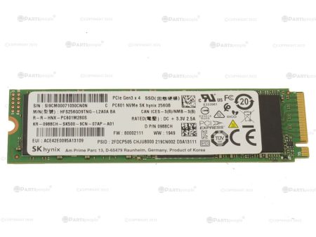 Used SK Hynix 256GB NVMe PCIE SSD Hard Drive M.2 2280 Card 256GB PC601 988CH Fashion