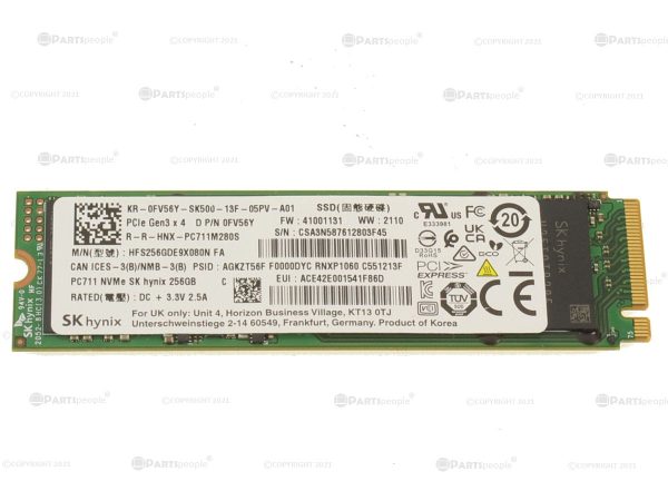 Used SK Hynix 256GB NVMe PCIE SSD Hard Drive M.2 2280 Card 256GB FV56Y Online now